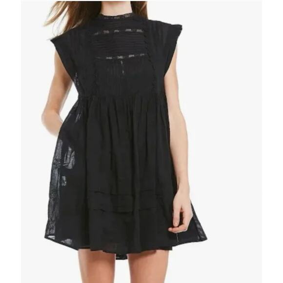 Free People Nobody Like You Embroidered Cotton Mini Dress Size Large - Picture 13 of 16